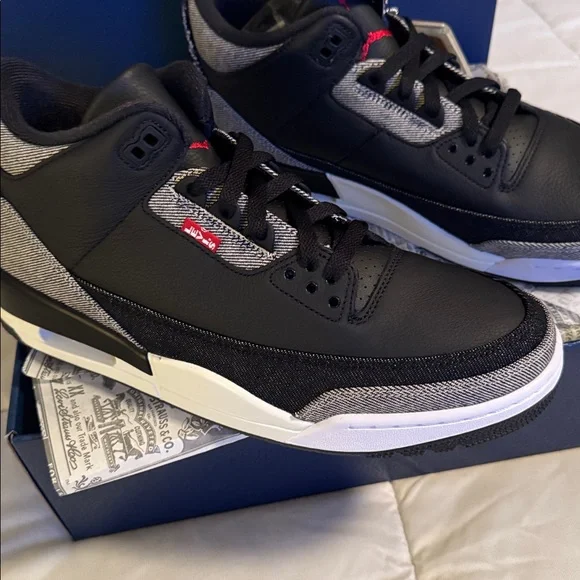 BNInBox Nike + Levi’s Air Jordan 3 RtR LSCBlack & Gray Men's Sneakers, Sz 10